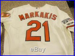 Nick Markakis Baltimore Orioles Game Used/Issues 2014 Playoff Jersey RARE