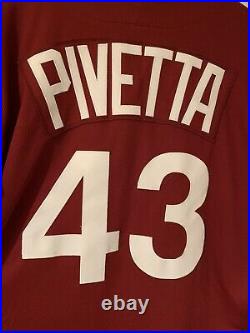 Nick Pivetta Game Used Maroon Phillies Jersey