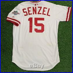 Nick Senzel Cincinnati Reds Game Used Worn Jersey 1990s TBTC Style MLB Auth