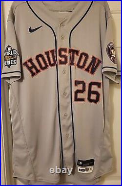 Nike 2022 Houston Astros World Series Trey Mancini Team Issued Game Jersey 46