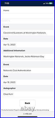 Nike Washington Nationals Chad Kuhl 2023 Jackie Robinson Day Game-Worn Jersey 44
