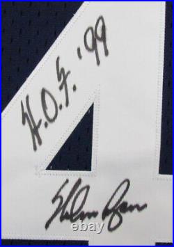 Nolan Ryan HOF Autographed/Inscr Mitchell & Ness Navy Jersey Rangers JSA 179440
