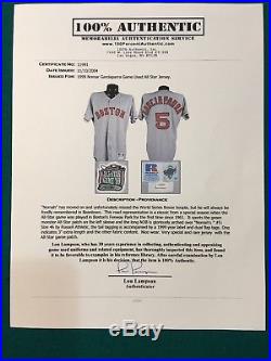 Nomar Garciaparra Red Sox Game Used Jersey 1999 LOA Autographed