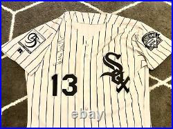 OZZIE GUILLEN home CHICAGO WHITE SOX GAME WORN JERSEY used SIGNED 1995