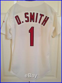 OZZIE SMITH 1996 St. LOUIS CARDINALS GAME USED/WORN HOME JERSEY AUTO FINAL YEAR