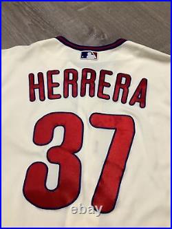 Odubel Herrera game used worn 2022 Phillies cream jersey MLB COA
