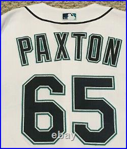 PAXTON size 48 #65 2018 Seattle Mariners game used jersey home white MLB
