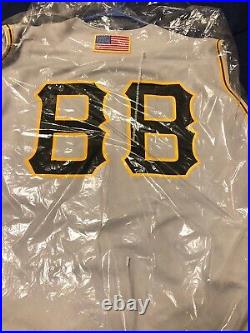 PITTSBURGH PIRATES GAME WORN JERSEY 2001 Stargell And 9/11 Flag Patch RARE