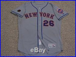 PLAWECKI sz 48 #26 2018 New York Mets game used jersey road gray MLB HOLO RUSTY