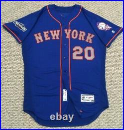POSTSEASON WALKER size 46 #20 2016 New York Mets game jersey issue road blue MLB