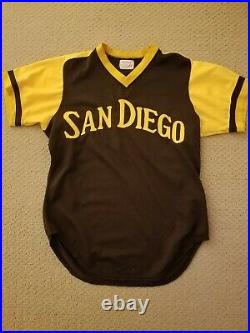 Padres 1977 Game-Used Road Brown Jersey P #50 Roger Coe