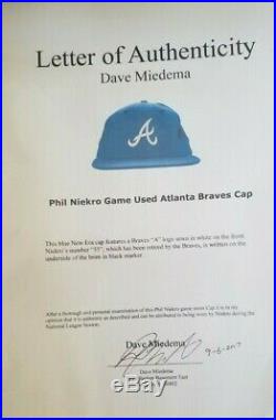 Phil Niekro Braves game worn used cap, Miedema auth'd