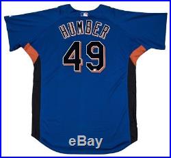 Philip Humber Game Used NY Mets Batting Practice Jersey Batting Helmet Lot