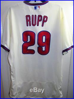 Phillies Cameron Rupp 2016 Game Used Autographed Home Alternate Jersey