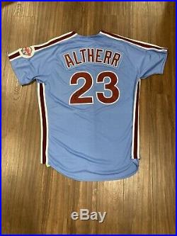 Phillies Game Used Worn Powder Blue Retro Autograph Jersey Aaron Altherr #23 KBO