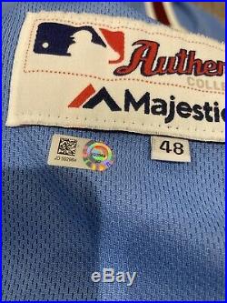 Phillies Game Used Worn Powder Blue Retro Autograph Jersey Aaron Altherr #23 KBO