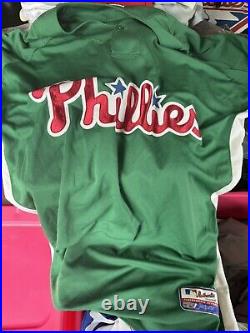 Phillies Game Used/ Worn St Paddy's Day Pedro Feliz Jersey