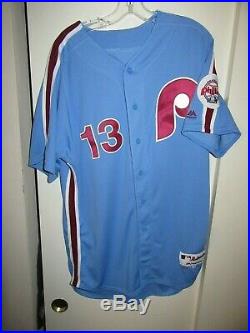 Phillies Mets Indians Asdrúbal Cabrera 2018 Game Used Road Jersey Photo Matched