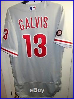 Phillies Padres Freddy Galvis 2017 Game Used Road Jersey with Patch MLB Authentic