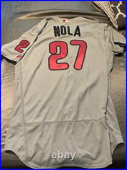 Phillies game used Aaron Nola mothers day jersey