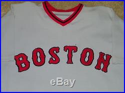 RARE ORIGINAL 1972 BOSTON RED SOX GAME WORN USED PULLOVER JERSEY With REPAIRS