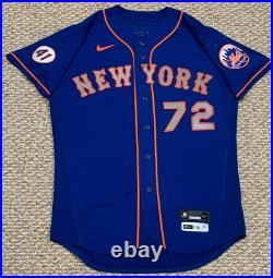 REED size 44 2021 New York Mets game used jersey issued road blue SEAVER 41 MLB