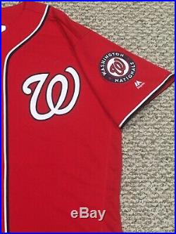ROARK size 48 #57 2018 Washington Nationals GAME USED jersey ALT RED MLB HOLO