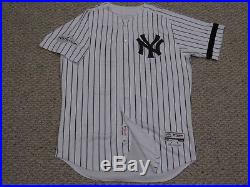 ROMINE #27 sz 46 2017 Yankees Game used Jersey HOME BLACK BAND POST STEINER MLB
