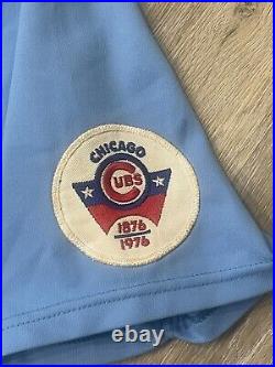 Rare 1976 Chicago Cubs Original Blue Dual Patch Game Worn Jersey Jim Marshall