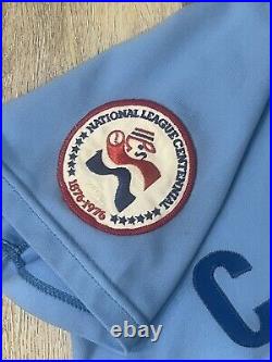 Rare 1976 Chicago Cubs Original Blue Dual Patch Game Worn Jersey Jim Marshall