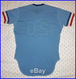 Rawlings 1979 Texas Rangers #20 Bob Babcock Game Used Worn Jersey Powder Blue