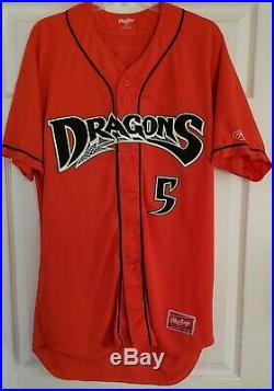 Reds Seattle Mariners PROSPECT Shed Long GAME USED Signed Dayton Dragons Jersey