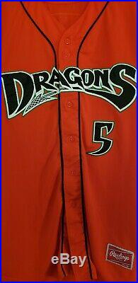Reds Seattle Mariners PROSPECT Shed Long GAME USED Signed Dayton Dragons Jersey