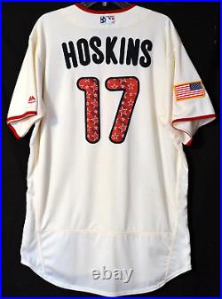 Rhys Hoskins 2018 Game-Used Independence Day Home Jersey Phillies MLB.com Auth