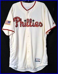 Rhys Hoskins 2018 Game-Used Independence Day Home Jersey Phillies MLB.com Auth