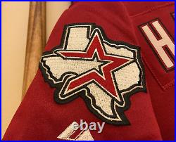 Richard Hidalgo 2002 Houston Astros Game Used Red Home Jersey Texas Patch