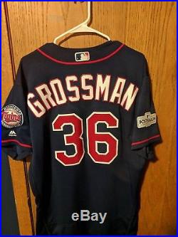 Robbie Grossman Minnesota Twins Game Used Postseason Jersey