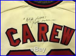 Rod Carew Game Worn Used & Signed California Angels Baseball Jersey 1980