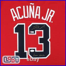 Ronald Acuna Jr. Autographed Acuna Matata Red Braves Nike Jersey JSA Auth