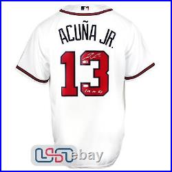Ronald Acuna Jr. Signed 2018 NL ROY White Braves Majestic Jersey JSA Auth