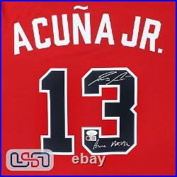Ronald Acuna Jr. Signed Acuna Matata Red Atlanta Braves Nike Jersey JSA Auth