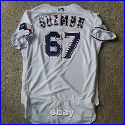Ronald Guzman Texas Rangers #67 Game Used Issued 2018 White Home Jersey