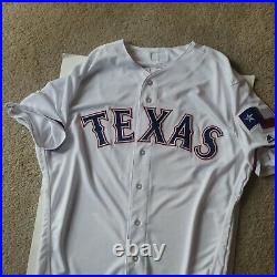 Ronald Guzman Texas Rangers #67 Game Used Issued 2018 White Home Jersey