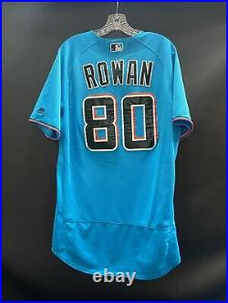 Rowan #80 Miami Marlins Game Used Stitched Authentic Jersey Spring Training