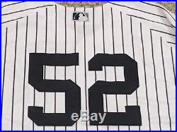 SABATHIA #52 2017 Yankees Game used Jersey HOME BLACK BAND POST STEINER MLB