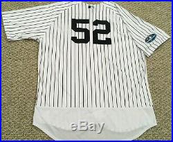 SABATHIA #52 sz 56 2018 Yankees Game used Jersey HOME POST SEASON STEINER MLB