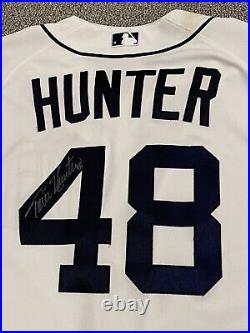 SALE Torii Hunter AU Used FINAL CAREER PLAYOFF GAME Jersey Tigers Twins Angels