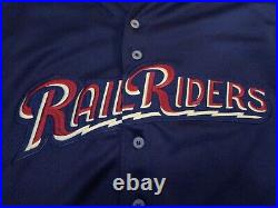 SCRANTON WILKES BARRE Railriders Player-Issued NAVY VEST Jersey MADE IN USA