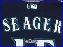 SEAGER size 46 #15 2017 Seattle Mariners game used jersey road blue 40TH MLB HOL