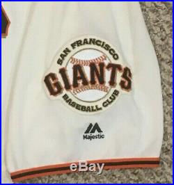 SMITH size 50 #13 2018 SAN FRANCISCO GIANTS GAME USED JERSEY HOME CREAM MLB HOL